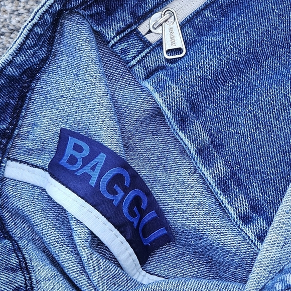 LOT BAGGU Denim Duck Bag and White Checkered Grocery Tote Shoulder Bag Purse - Picture 12 of 16